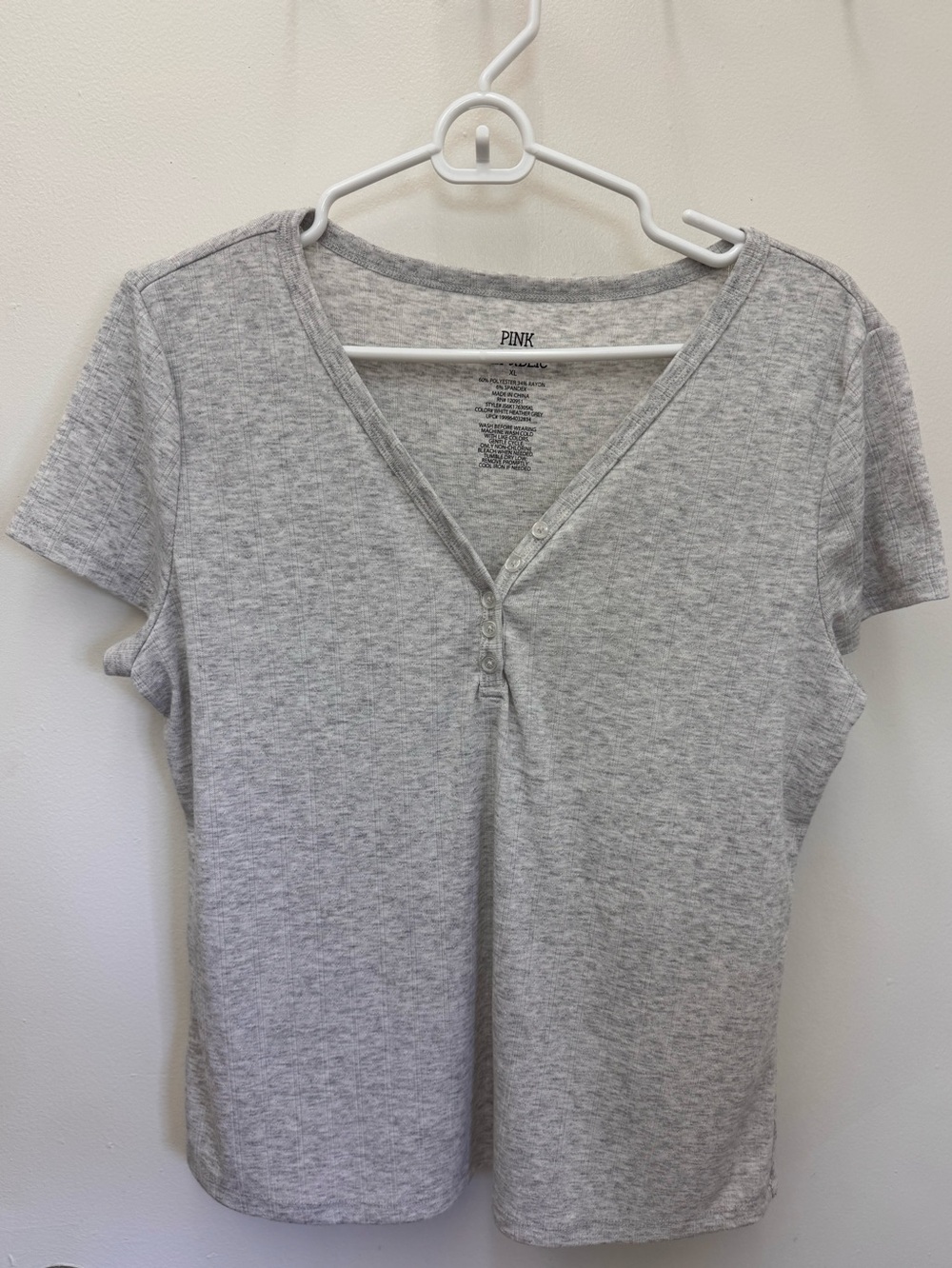 Pink republic soft Henley vneck